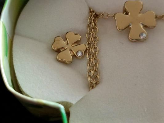 Avon Lucky Four Leaf Clover Necklace and Earrings Set