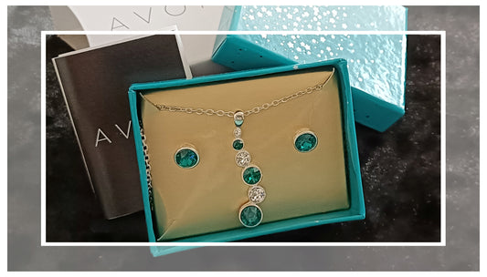 Avon Journey Birthstone Necklace and Earring Set