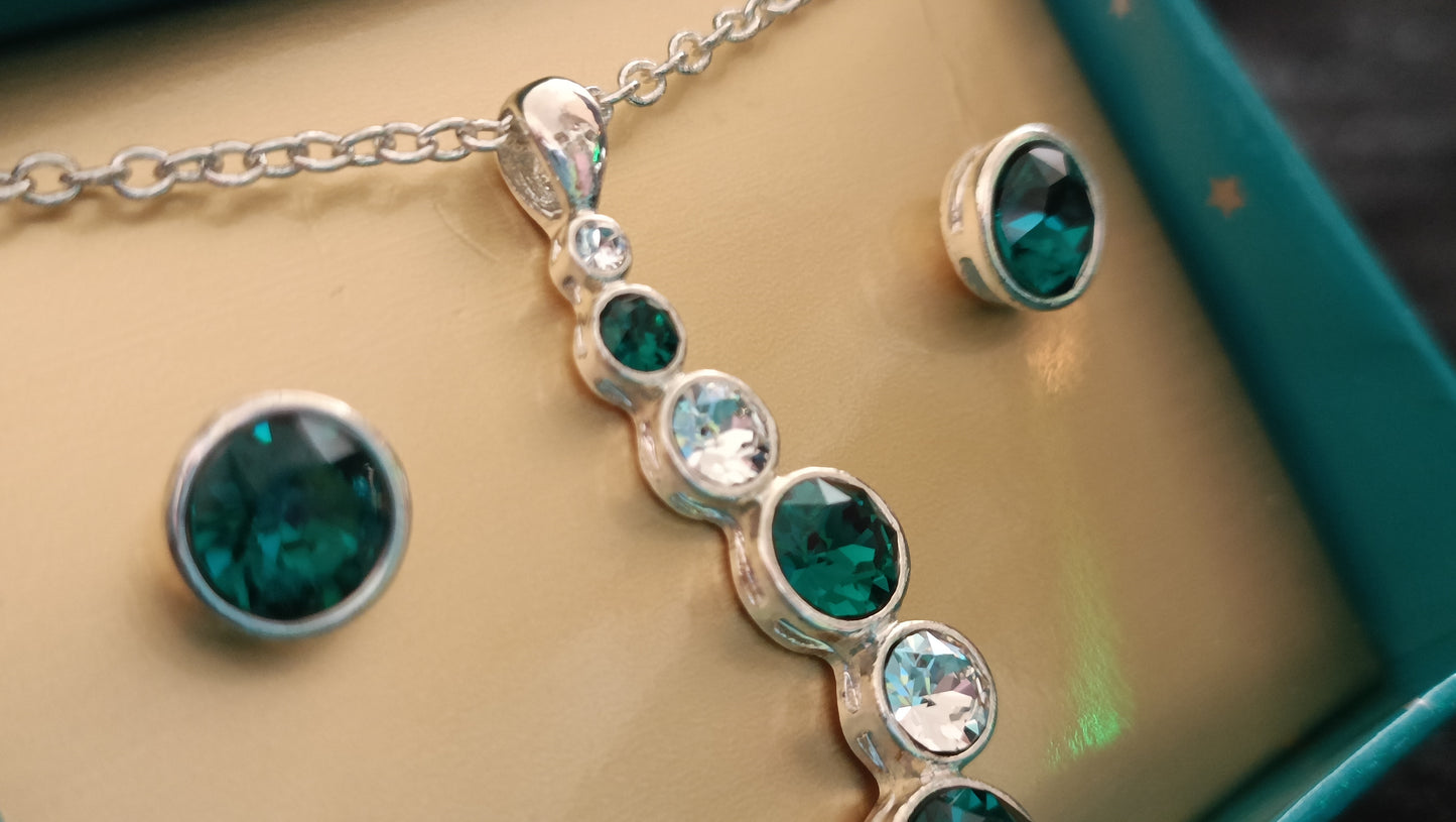Avon Journey Birthstone Necklace and Earring Set