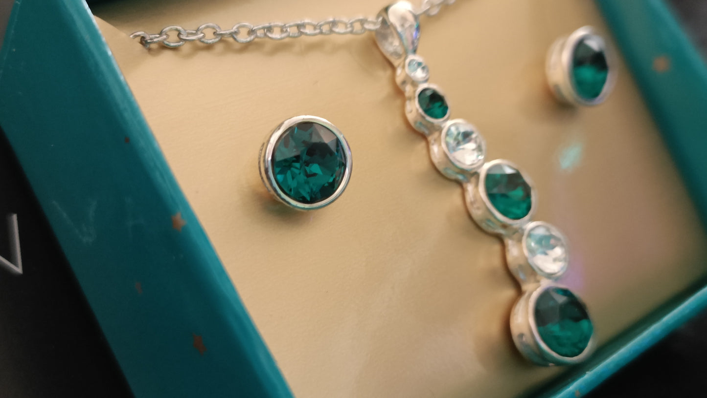 Avon Journey Birthstone Necklace and Earring Set