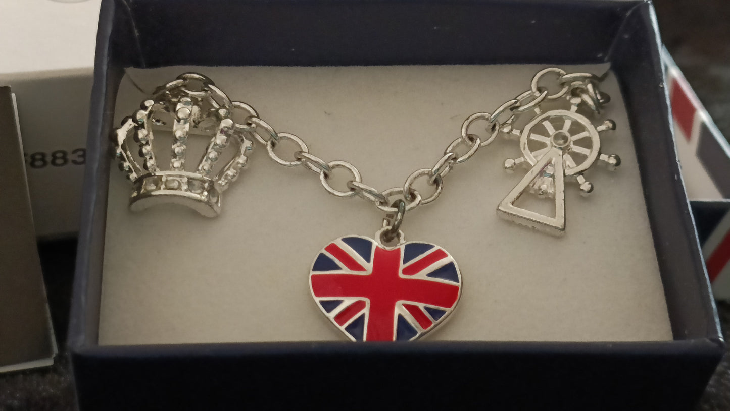 Avon Union Jack Charm Bracelet