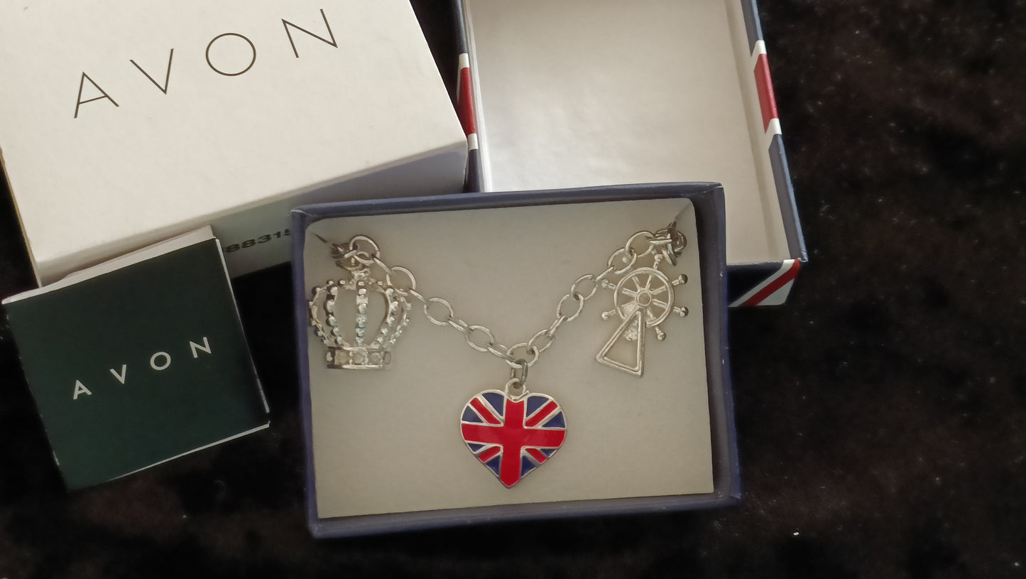 Avon Union Jack Charm Bracelet