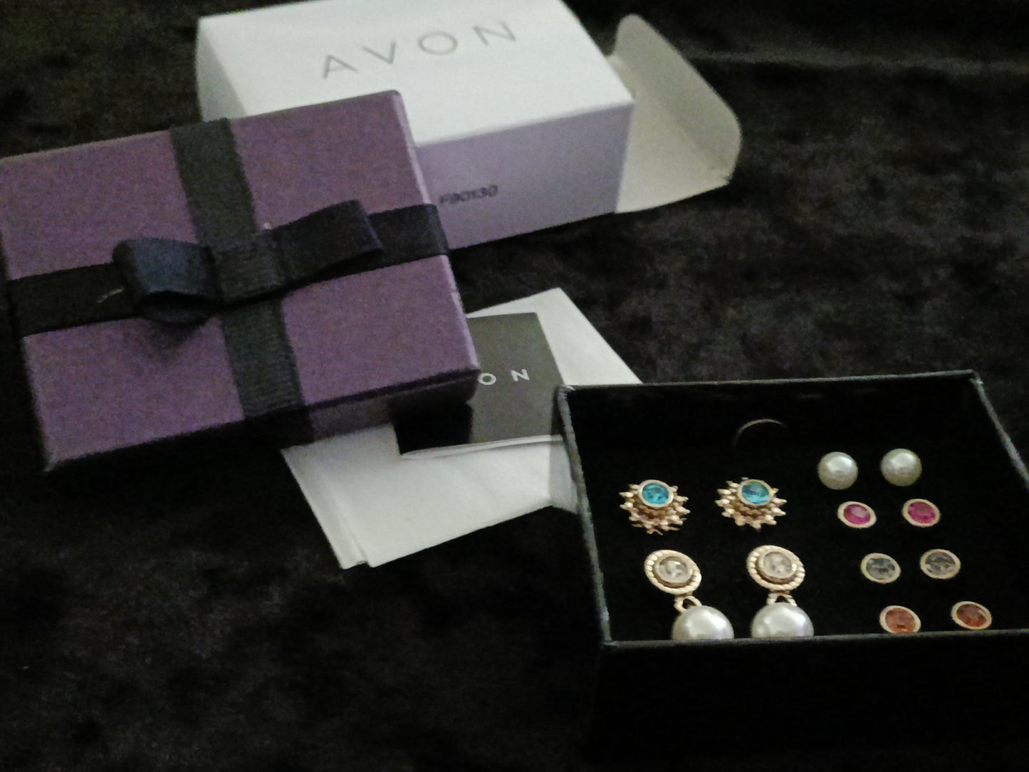 Avon Ebony Set of 6 Earrings