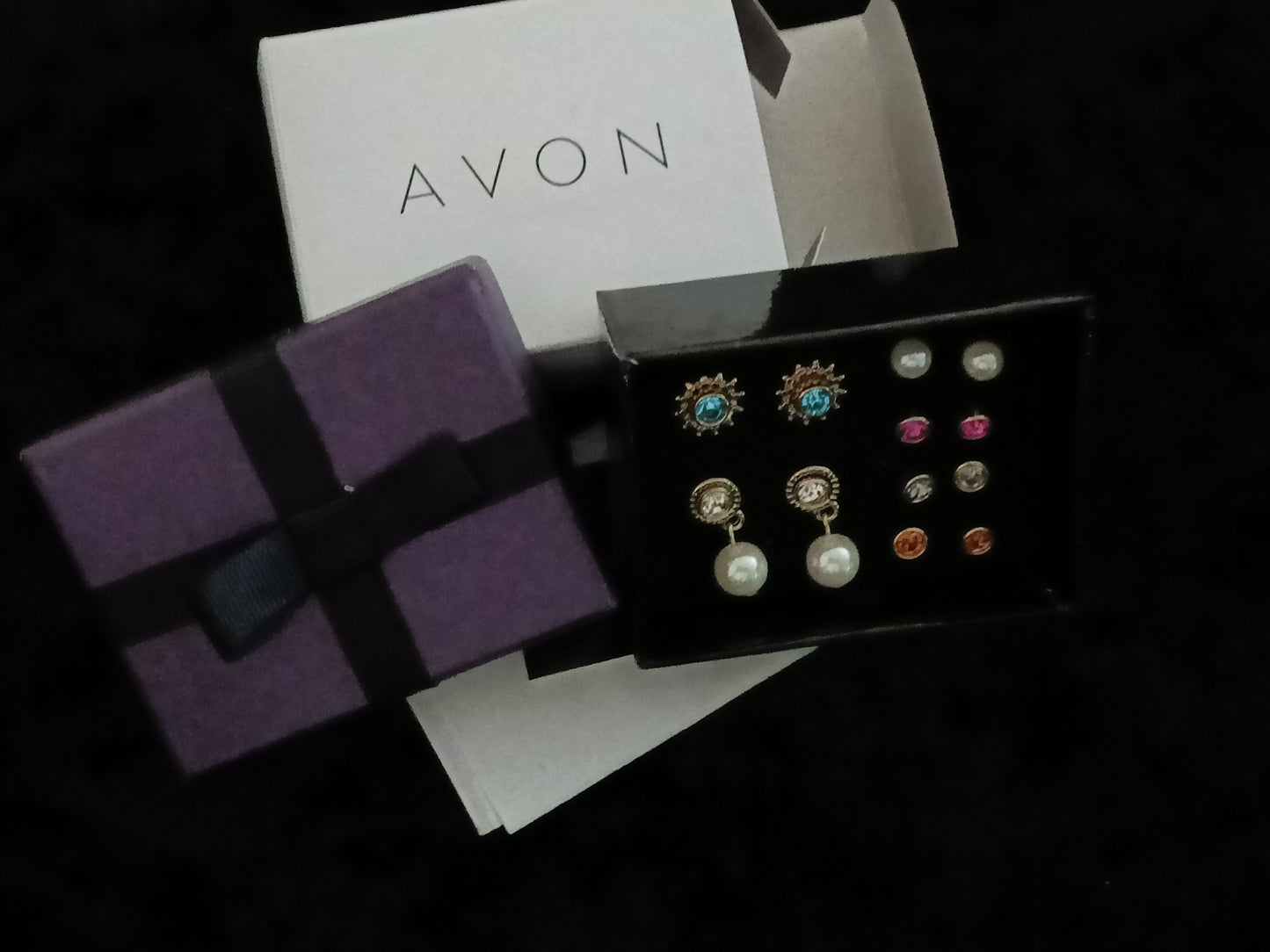 Avon Ebony Set of 6 Earrings