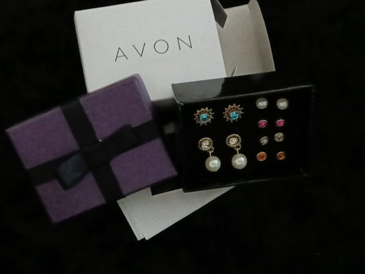 Avon Ebony Set of 6 Earrings