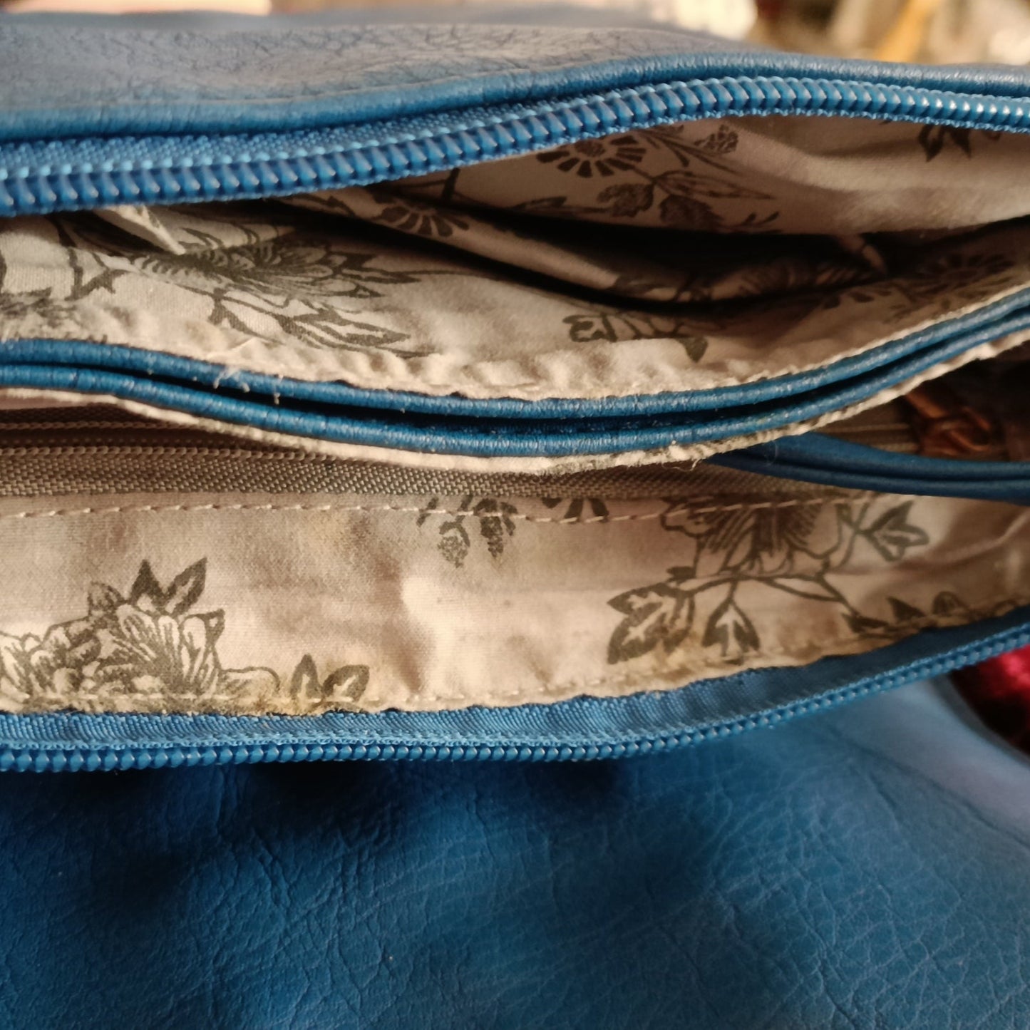 Denim Colour Shoulder Bag with Stud Gem Detail