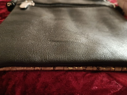 Black Shoulder Bag with Girl Applique