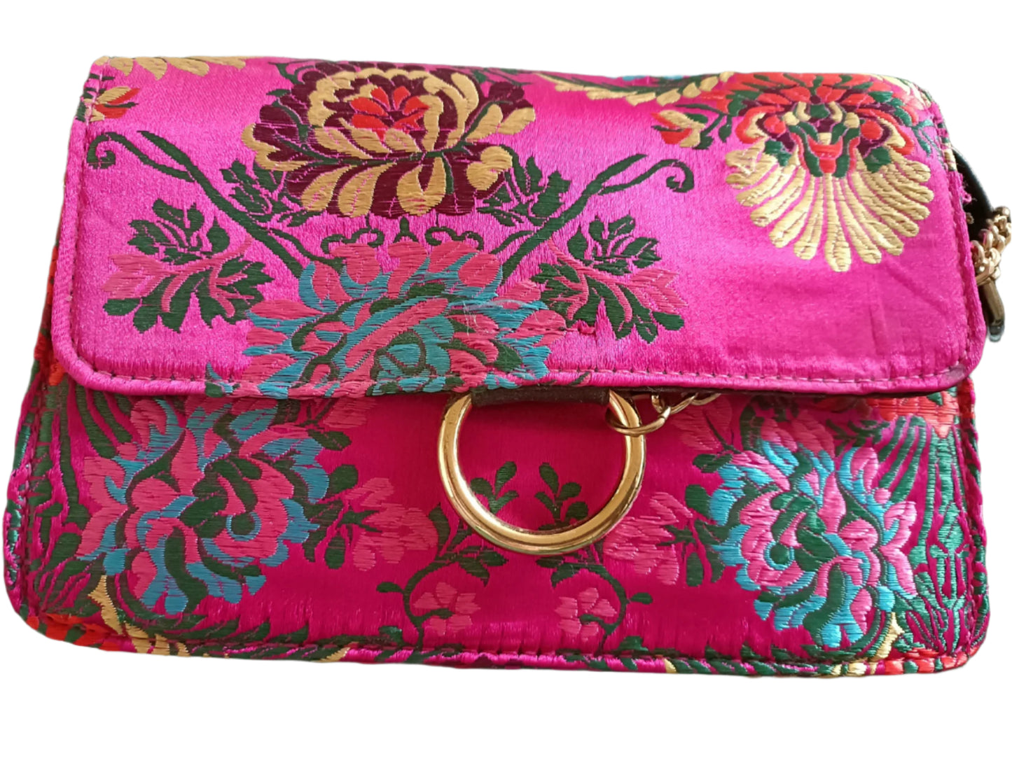 Hot Pink Oriental Style Embroidery Bag