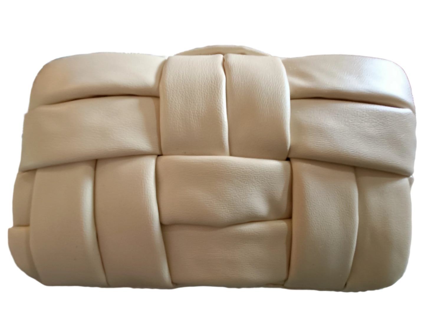 Cream Basket Weave Effect Front Shoulder Bag