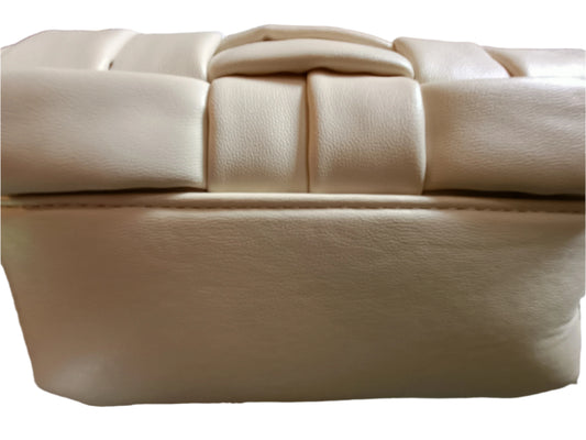 Cream Basket Weave Effect Front Shoulder Bag