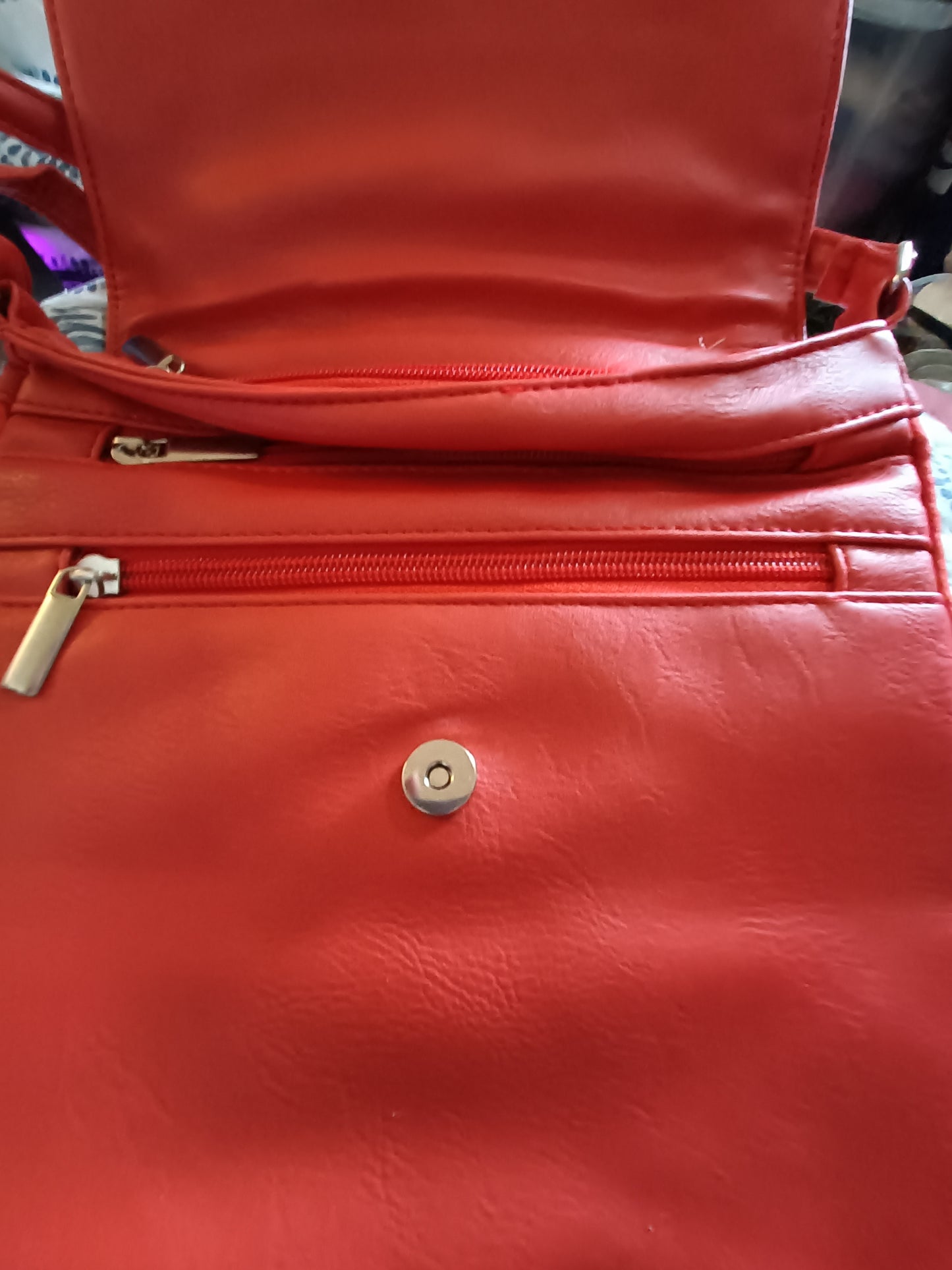 Red Expandable Cross-Body/Shoulder Bag