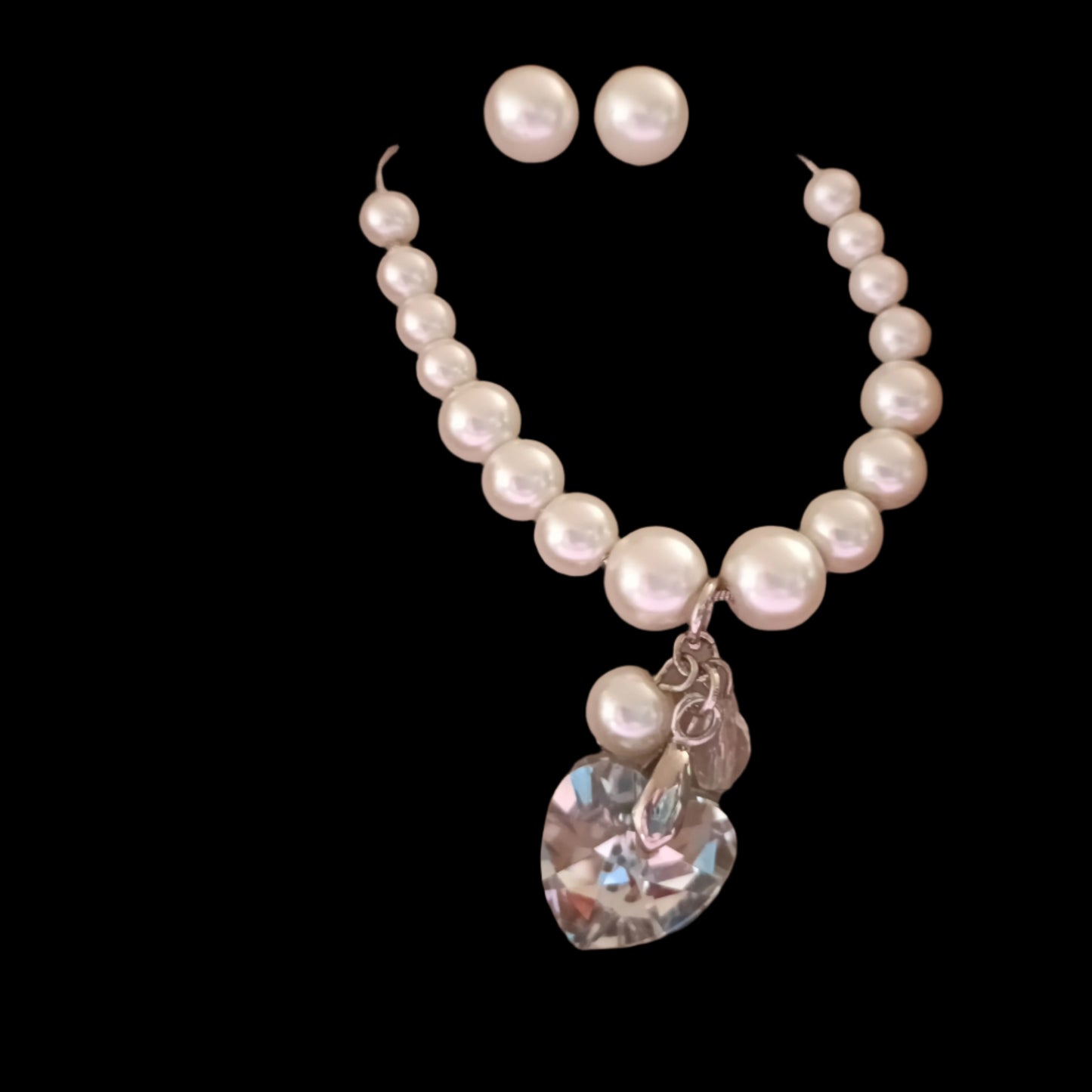 Ribbon & Asher Faux Pearl Necklace and Earring Set