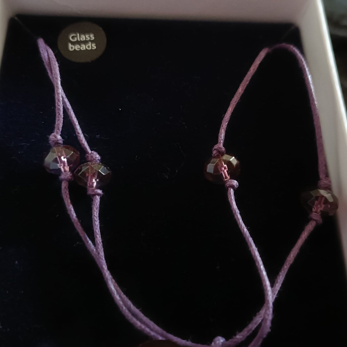 Purple Chunky Glass Heart Long Pendant