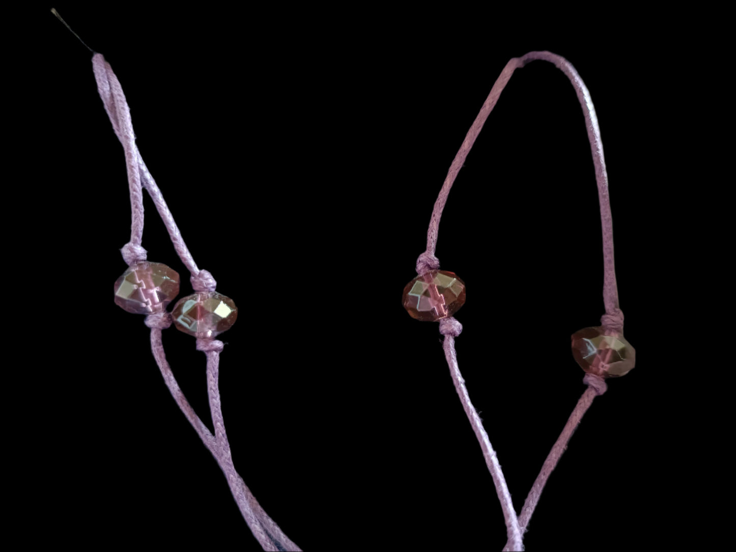 Purple Chunky Glass Heart Long Pendant