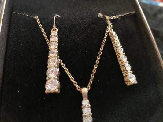 Diamante Necklace and Earrings Set