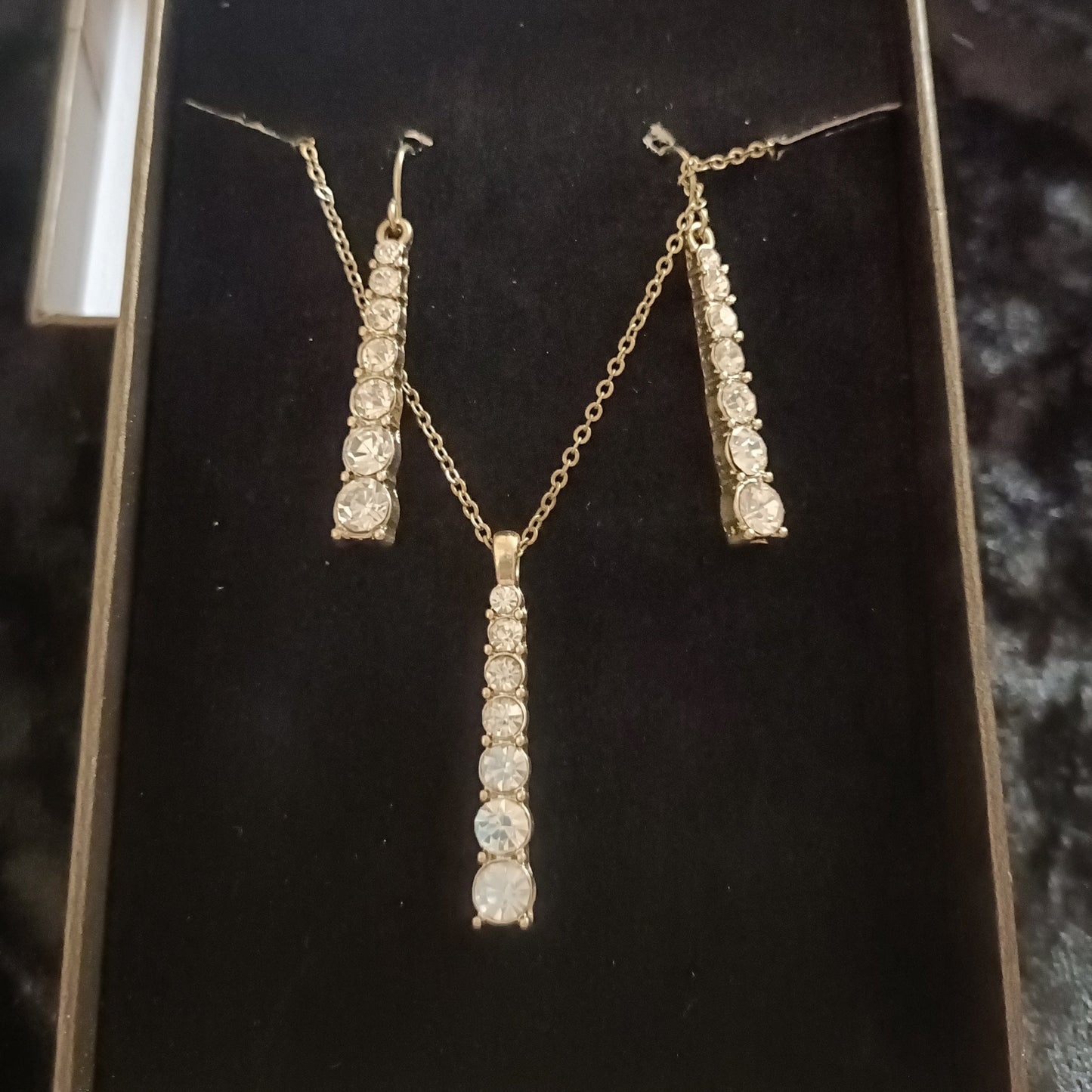 Diamante Necklace and Earrings Set