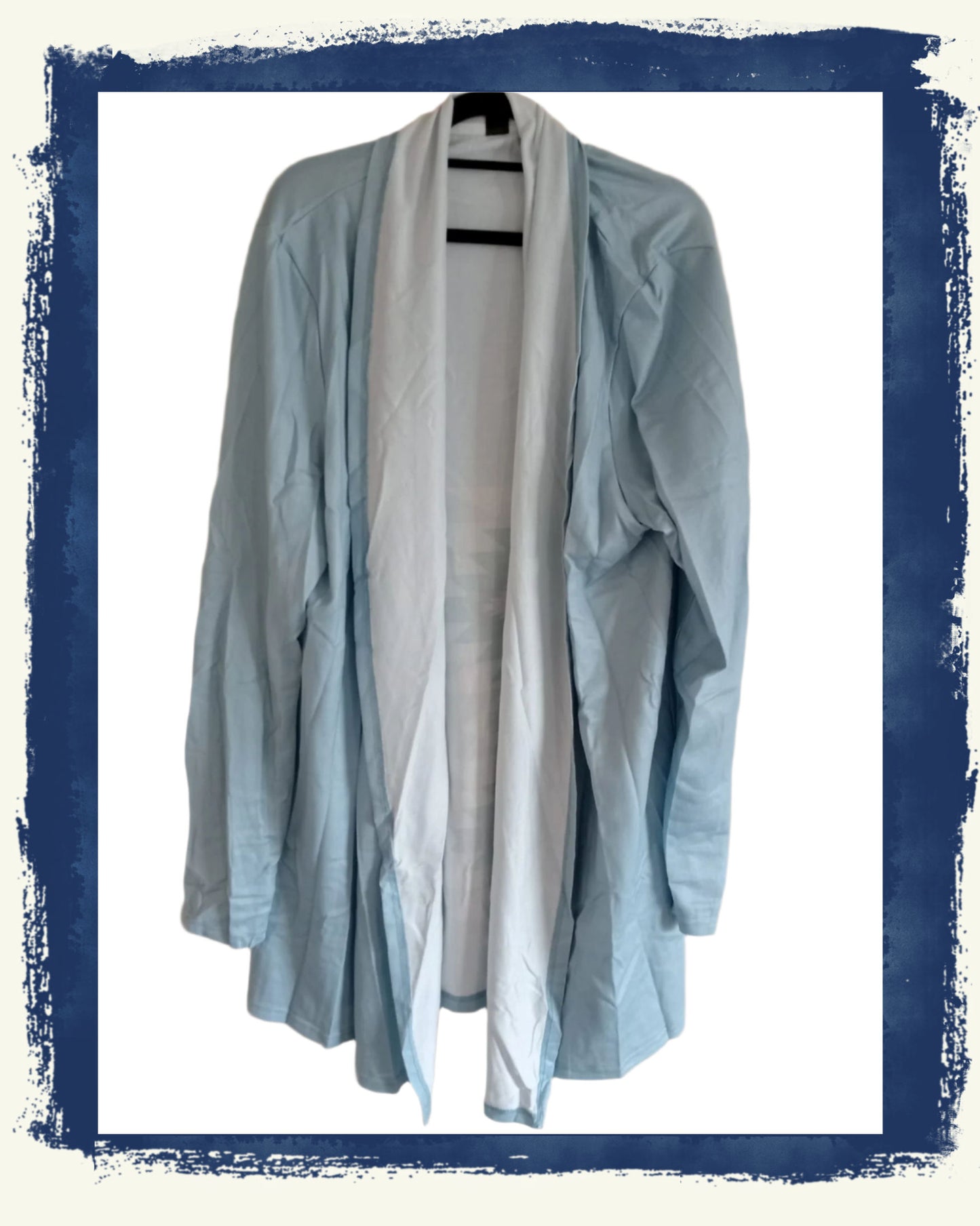 Light Blue Open Front Long Cardigan/Jacket