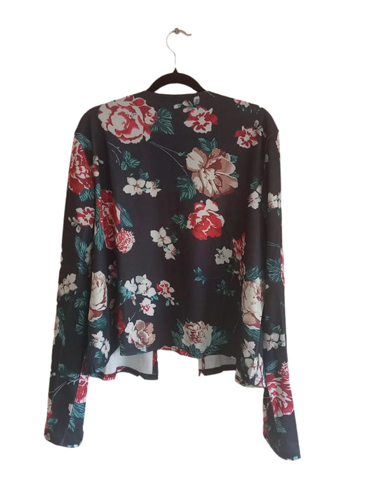 Short Floral Open Front Lightweight Jacket