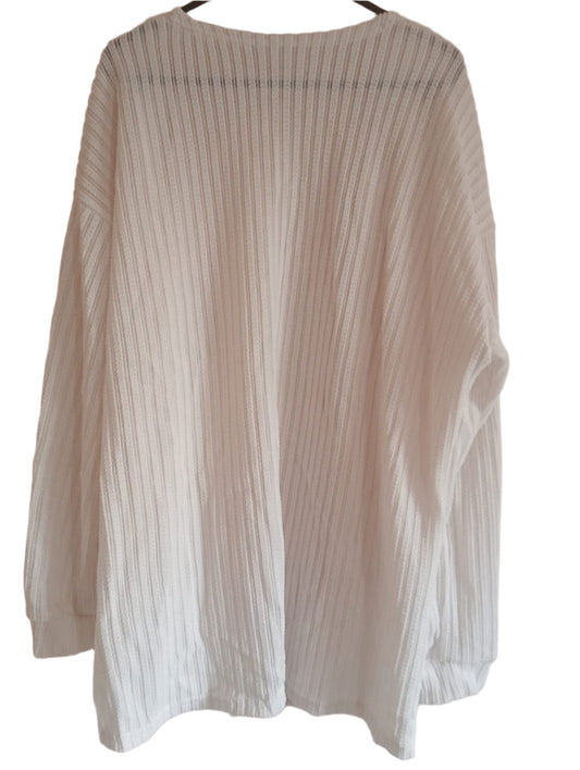 Cream Lightweight Long Sleeved Ribbed Cardigan