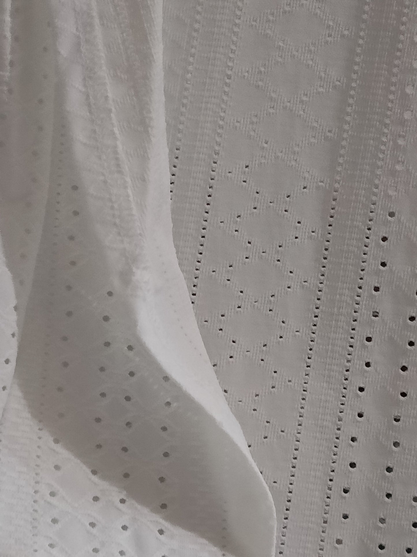 Off White Eyelet Embroidery Long Sleeve Open Front Jacket/Cardigan