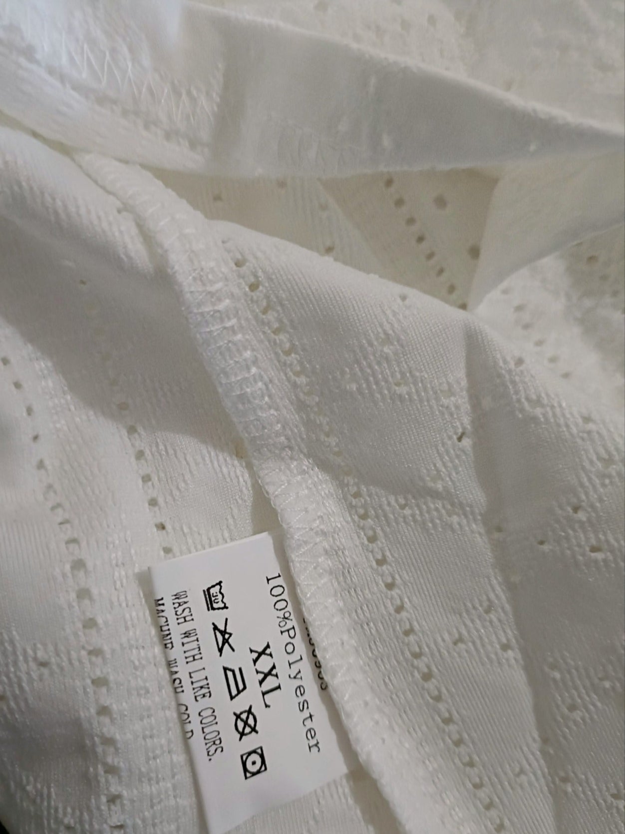 Off White Eyelet Embroidery Long Sleeve Open Front Jacket/Cardigan