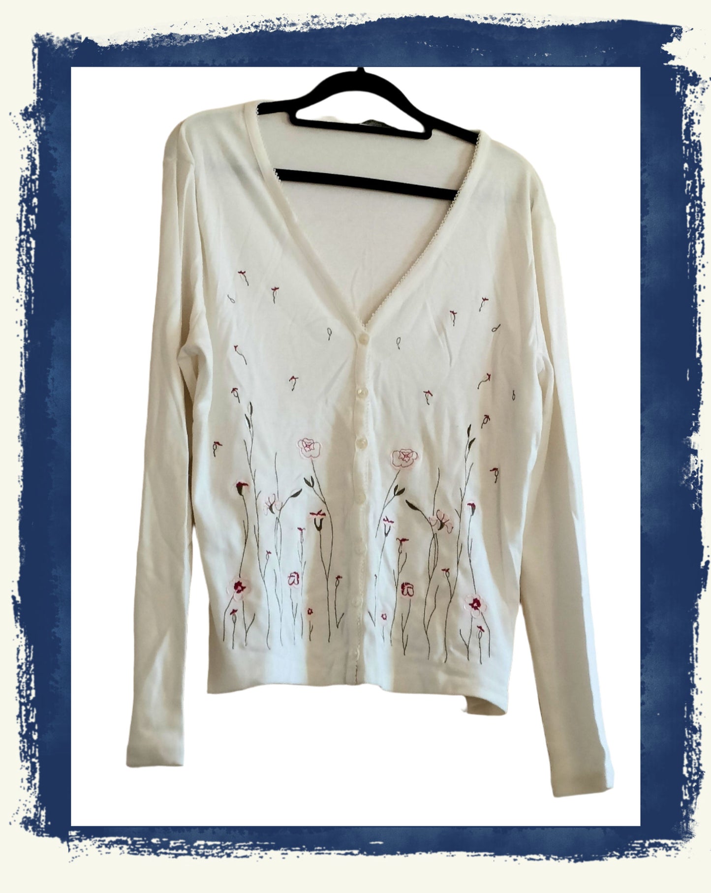 M & S cardigan with embroidered flowers