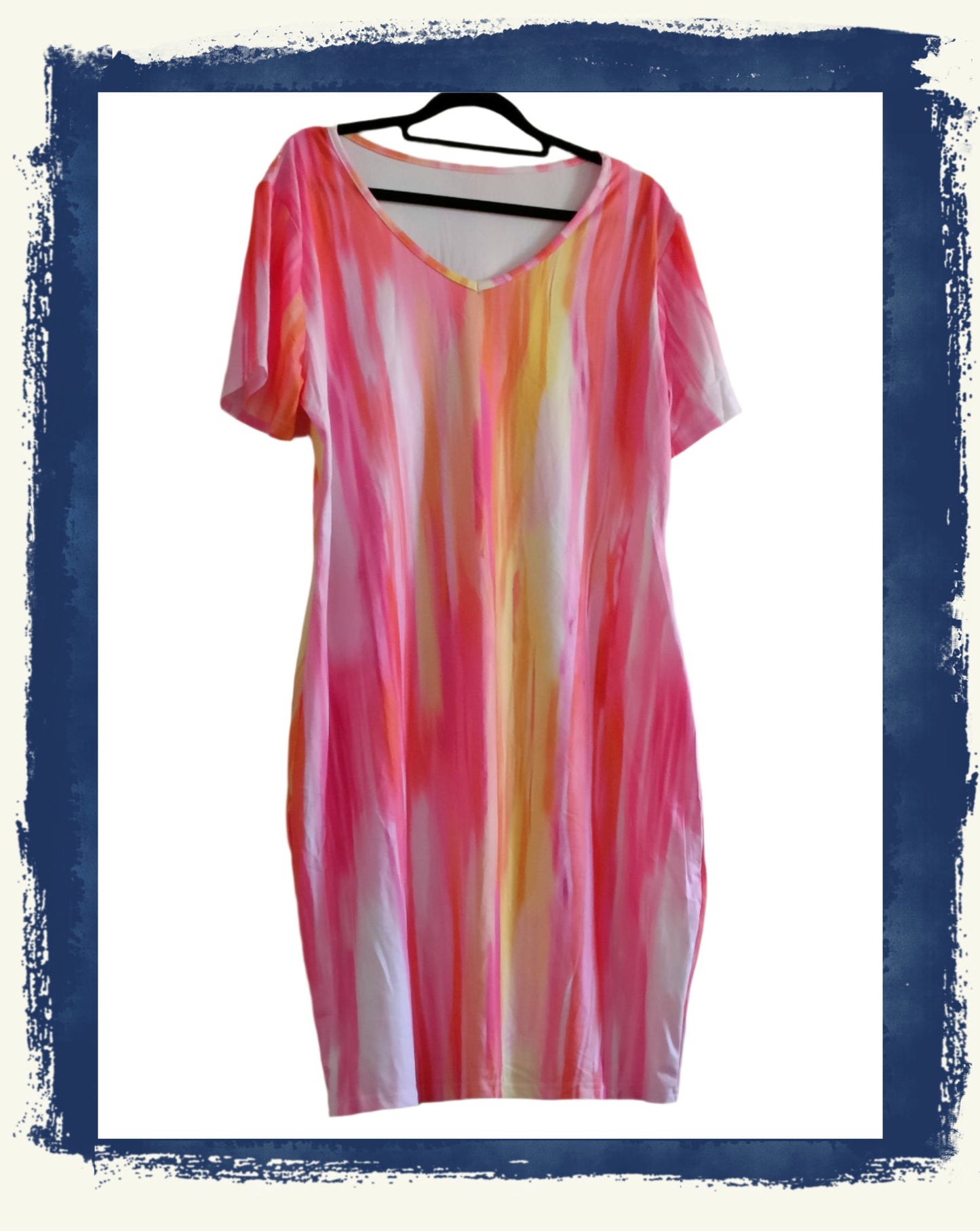 Tie Dyed Short Sleeve Summer Dress