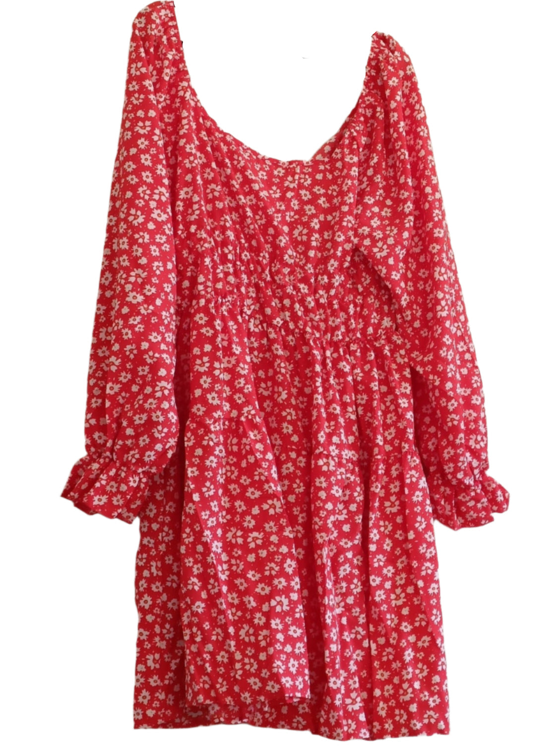 Red Dress with Daisy Print