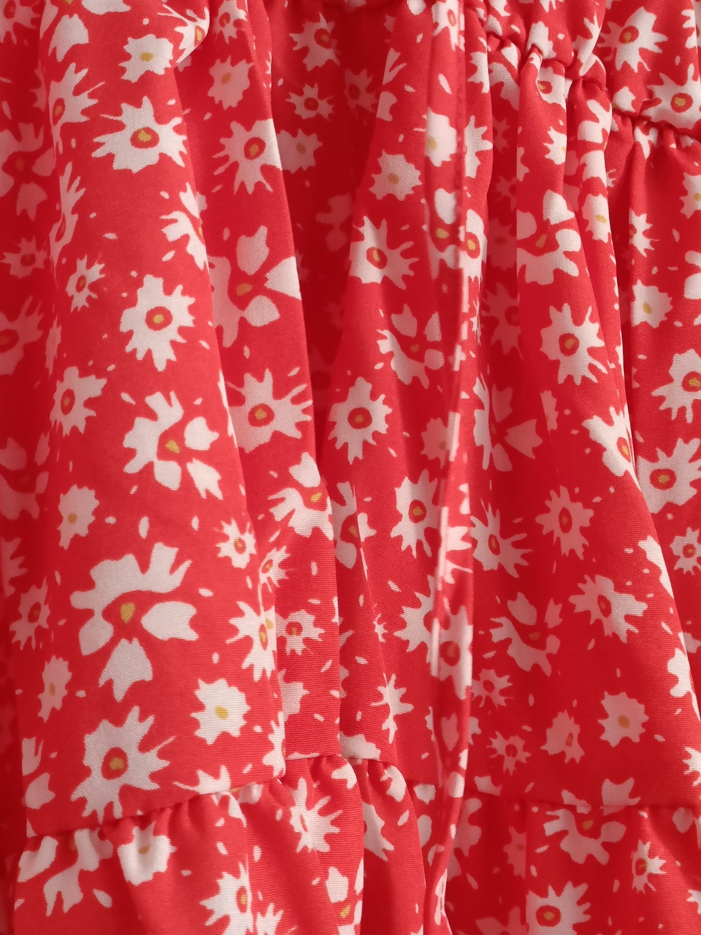 Red Dress with Daisy Print