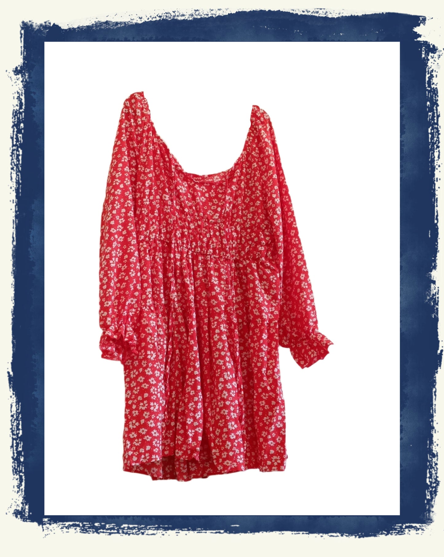 Red Dress with Daisy Print