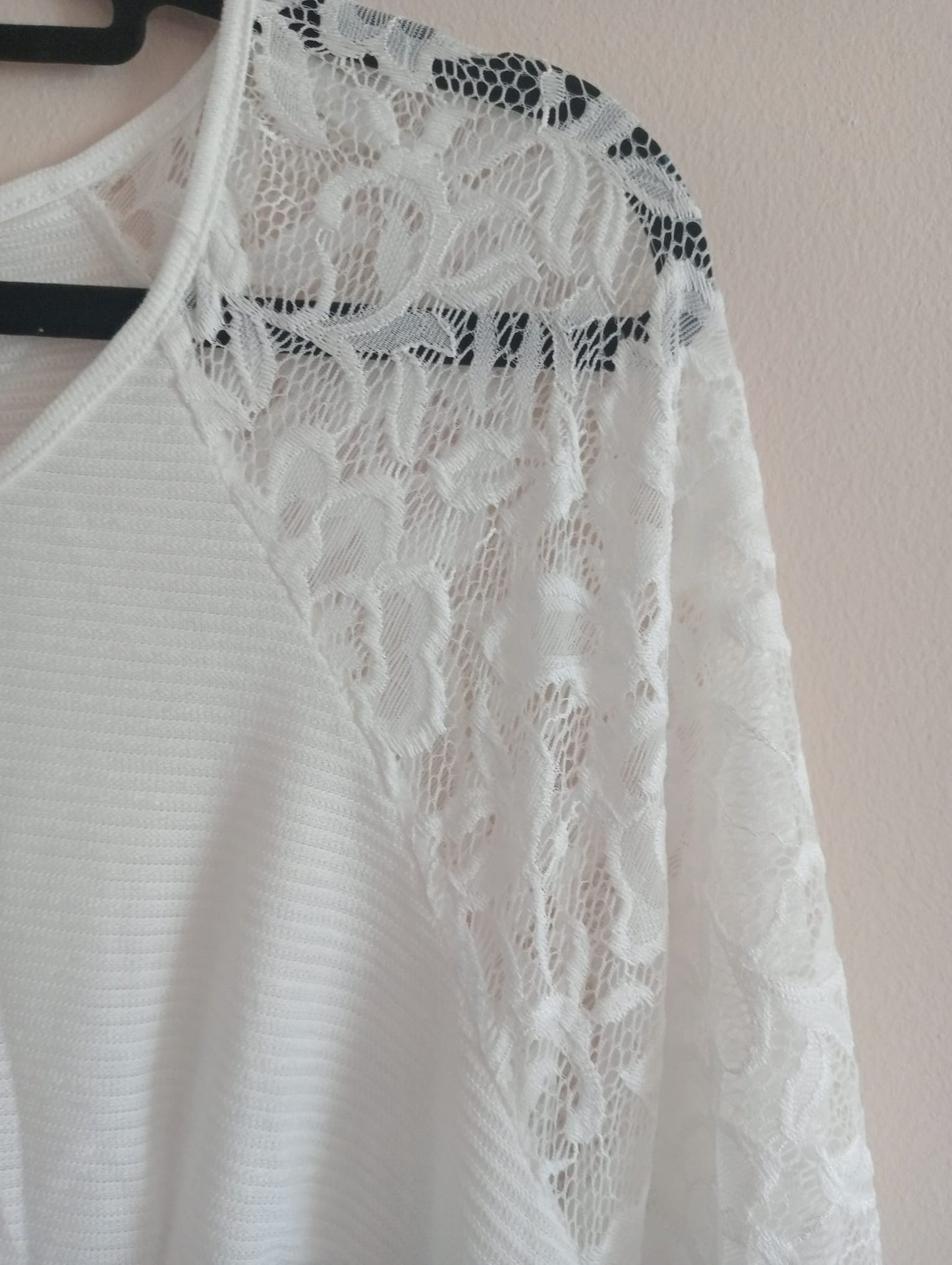 Long White Dress with Lace Sleeves