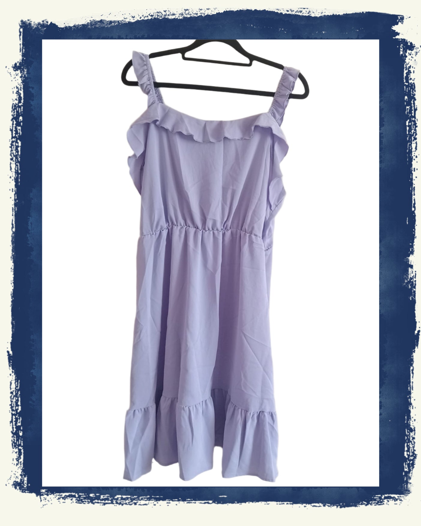 Lilac Strappy Dress with Frill Detail