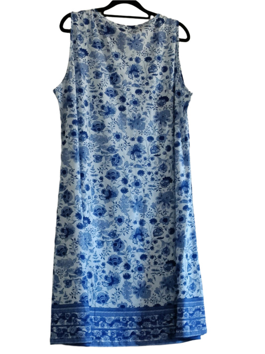 Sleeveless Blue Floral Dress