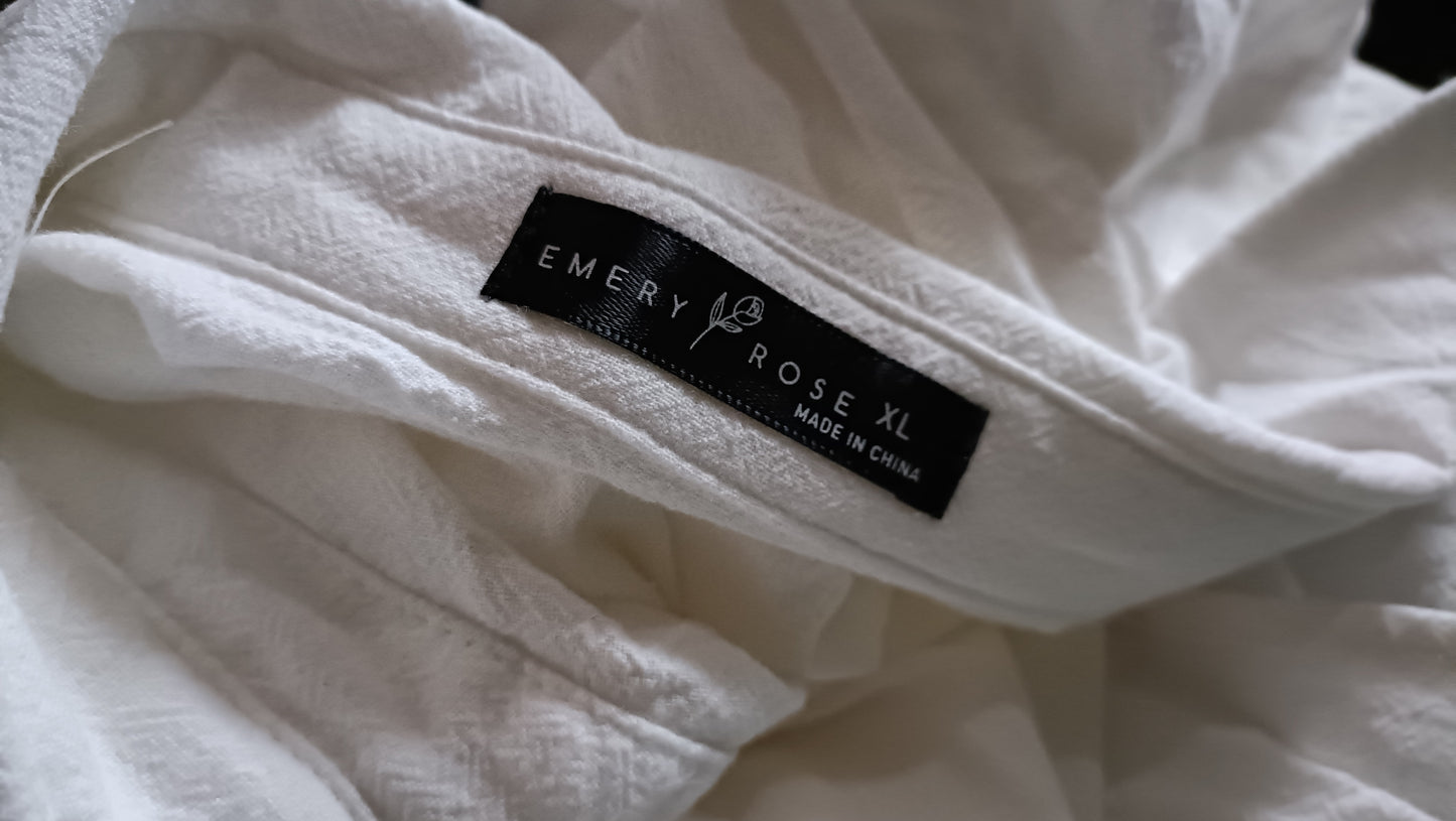 White Shirt with Asymmetric Button Detail