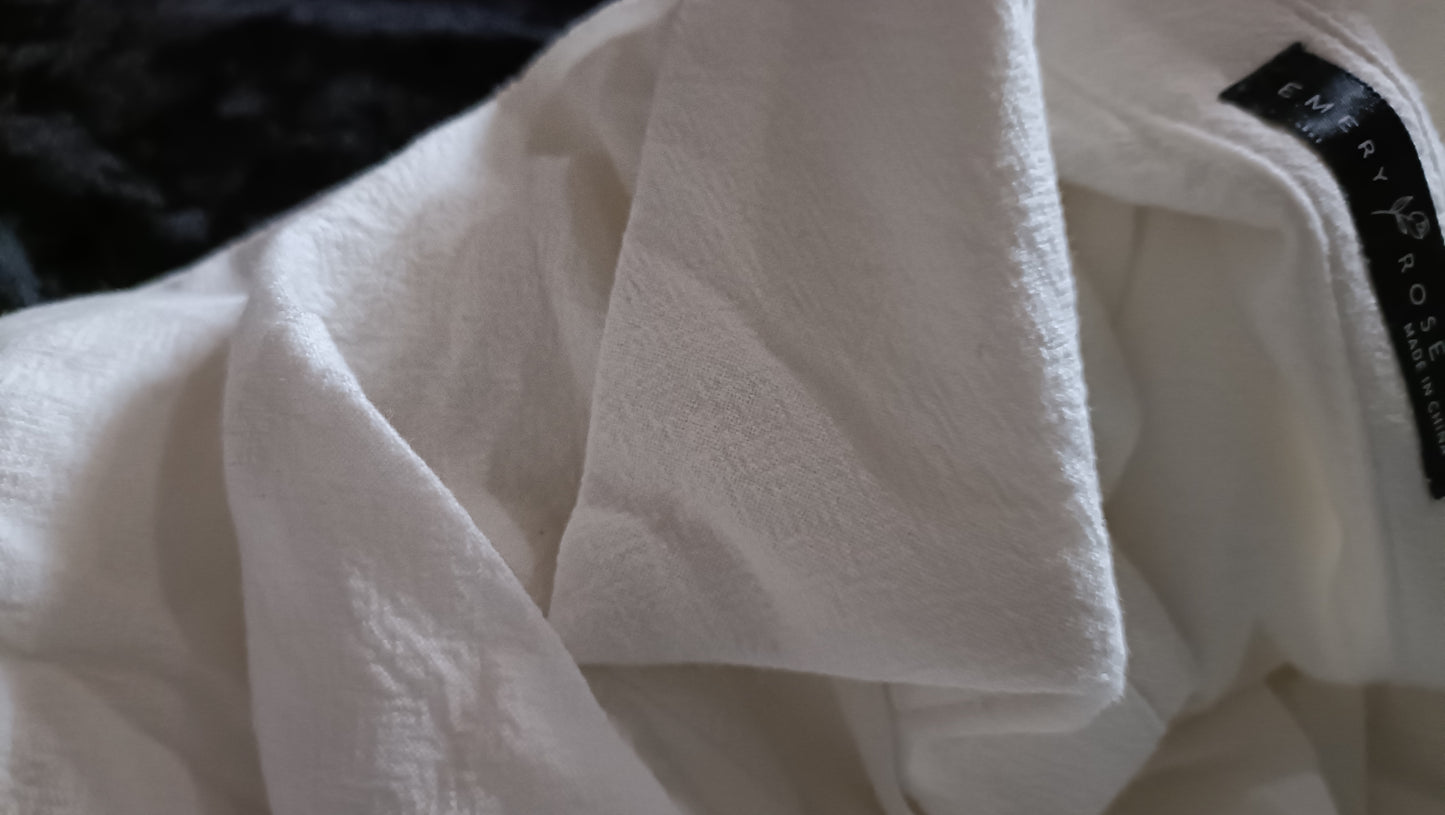 White Shirt with Asymmetric Button Detail