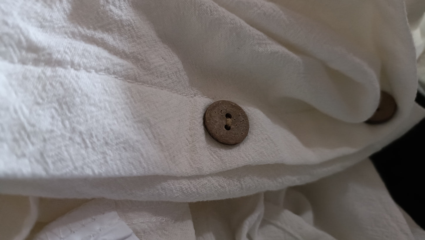White Shirt with Asymmetric Button Detail