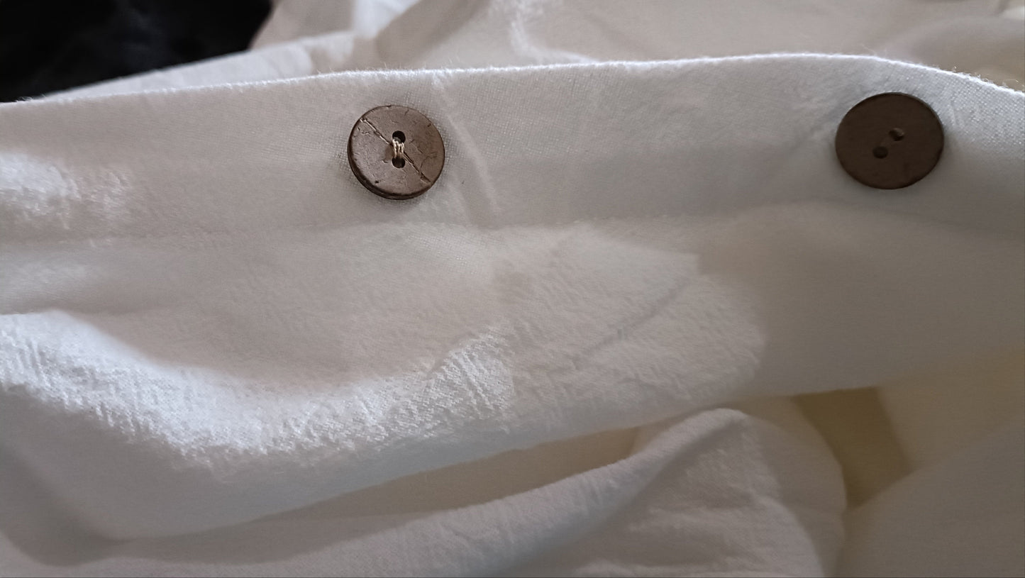 White Shirt with Asymmetric Button Detail