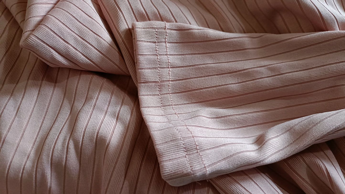 Dusky Pink V Neck Top with Sparkle Bar