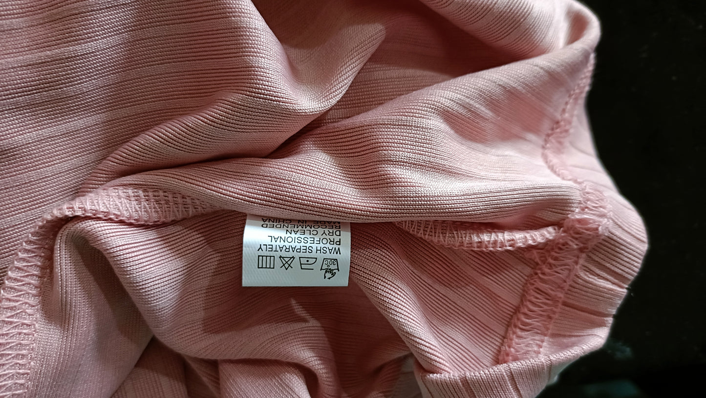 Dusky Pink V Neck Top with Sparkle Bar
