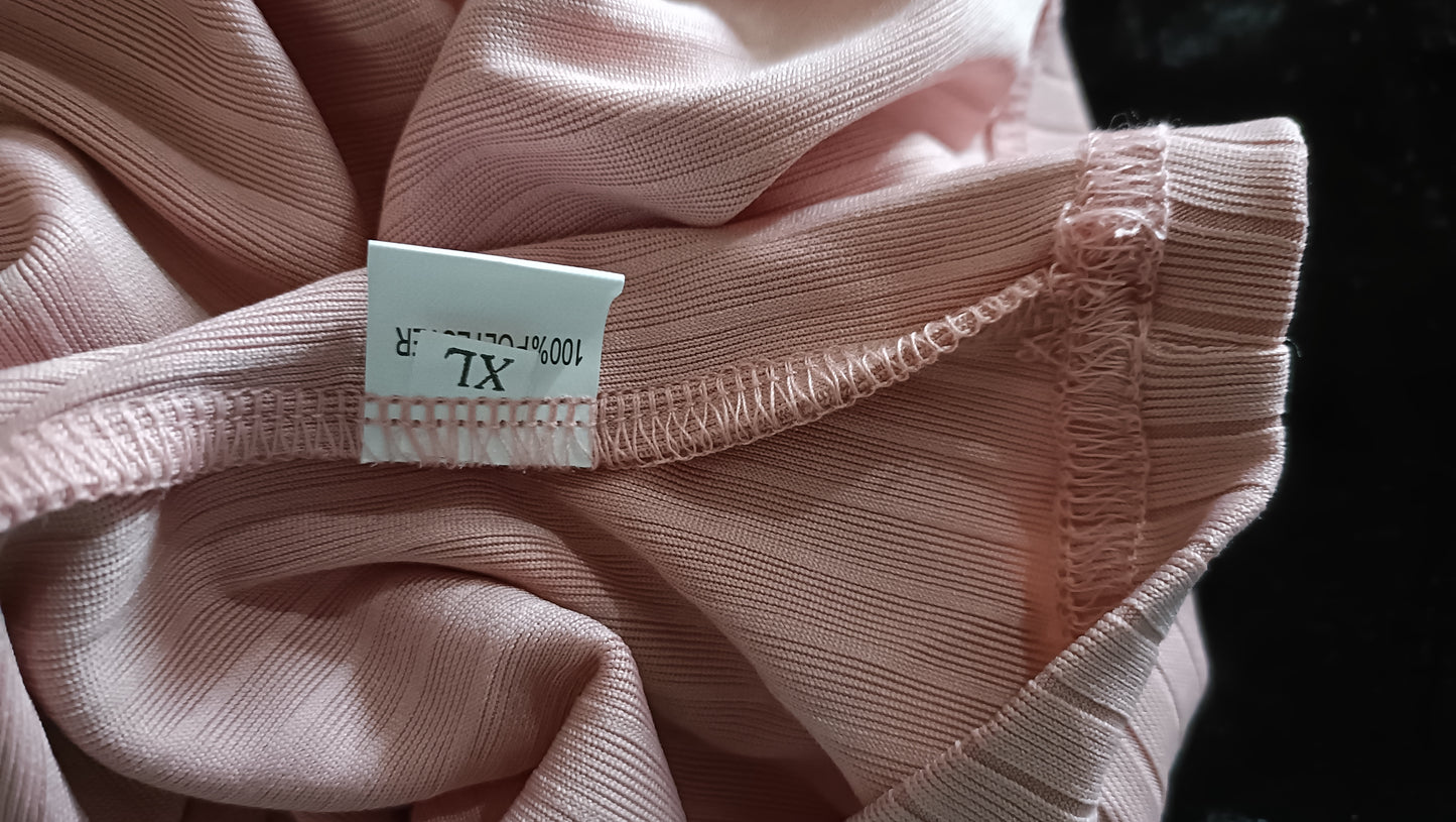 Dusky Pink V Neck Top with Sparkle Bar