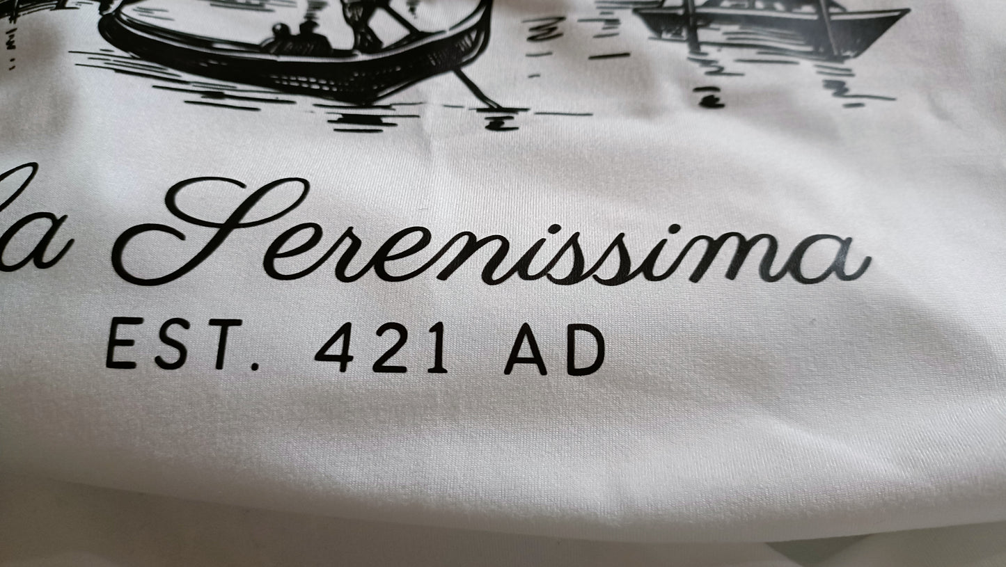 White T Shirt with Venice Italy Print