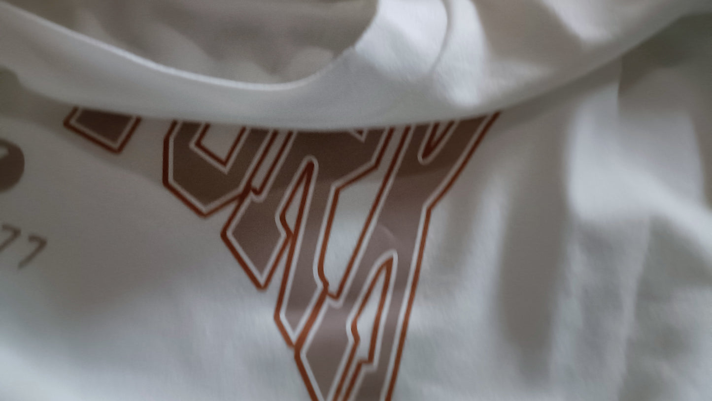 White Short Sleeve T Shirt with New York Print