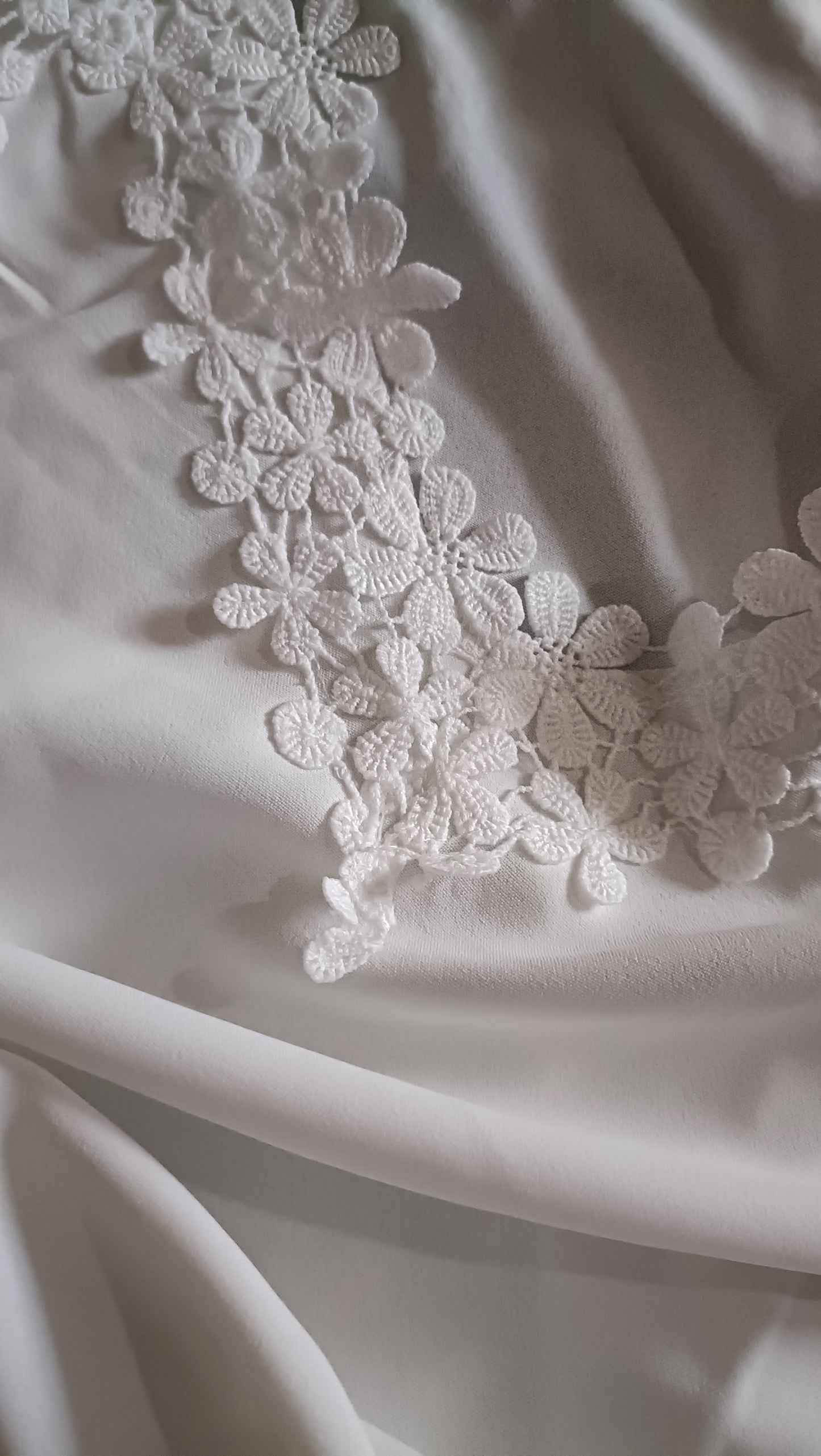 White V Neck Strappy Top with Lace Detail