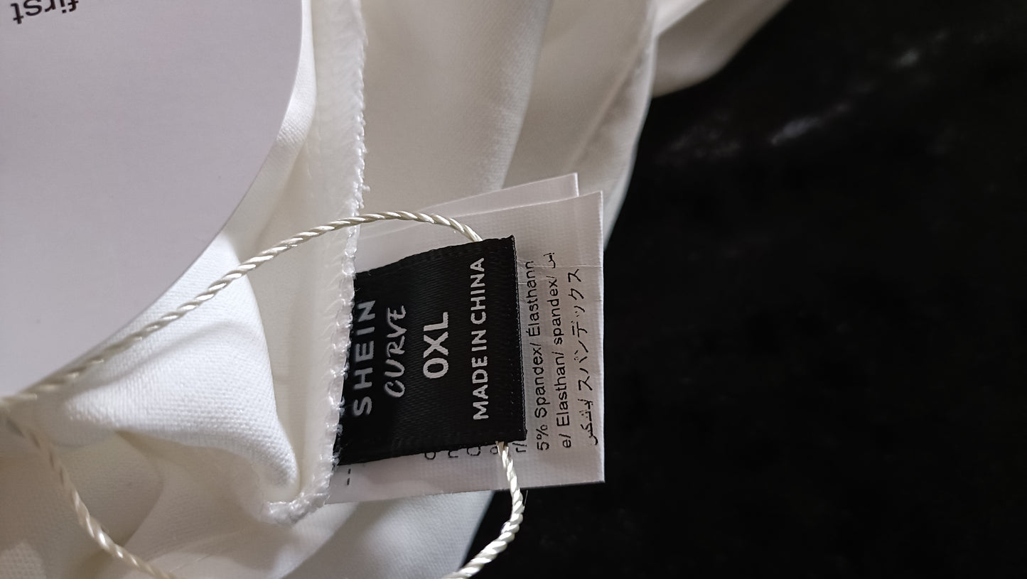 White V Neck Strappy Top with Lace Detail