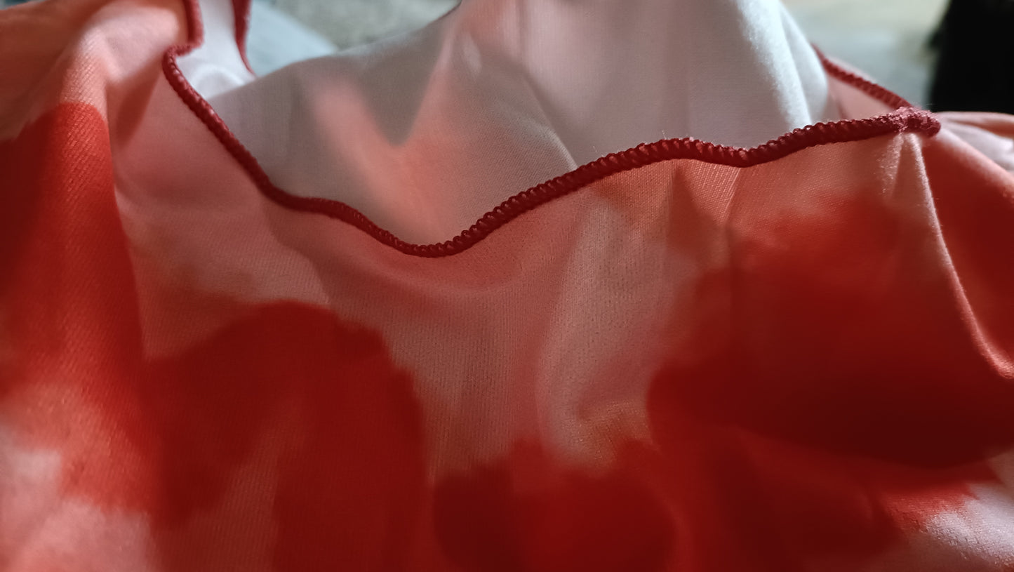 Orange/Red Tie Dye Heart T Shirt