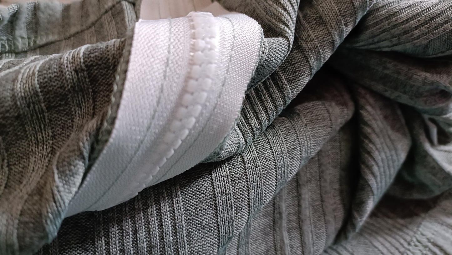 Green and White Block Striped Hoodie