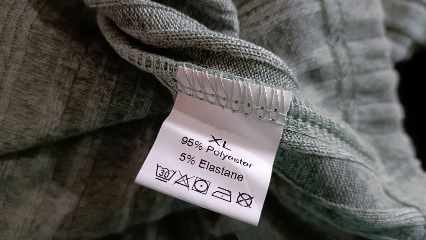 Green and White Block Striped Hoodie