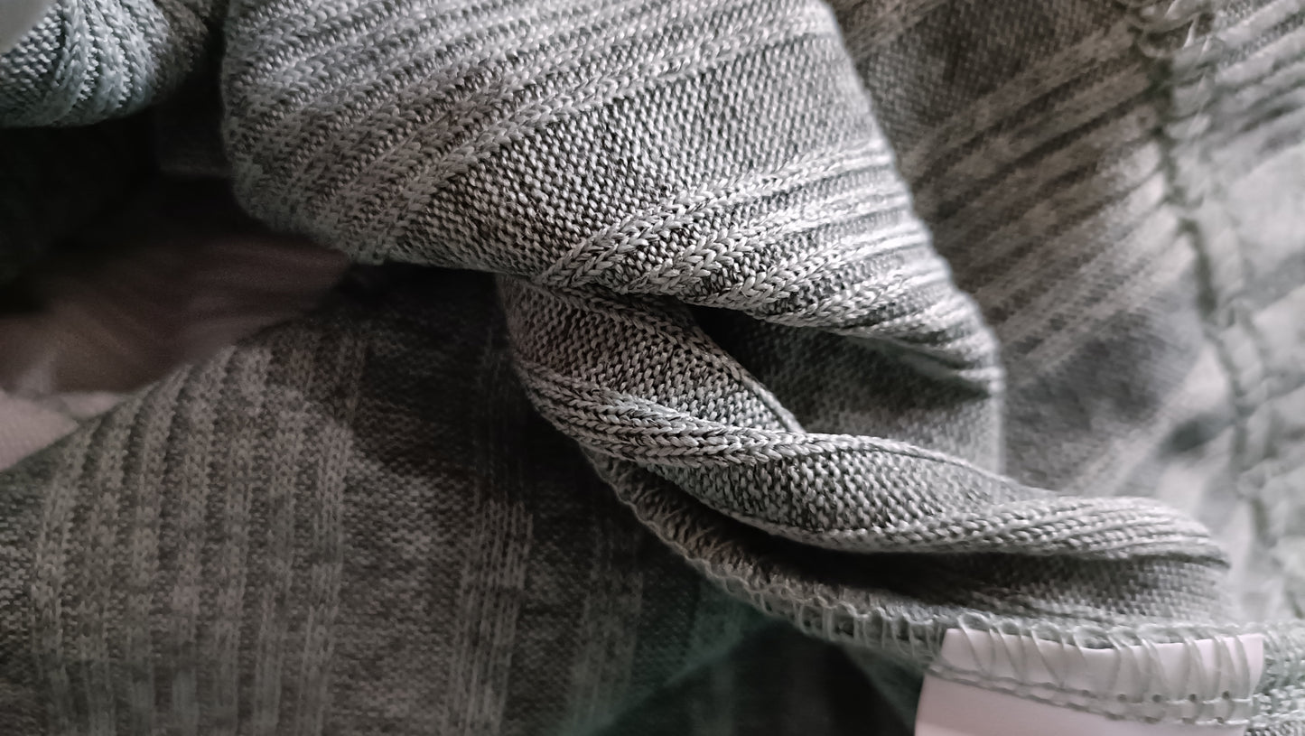 Green and White Block Striped Hoodie