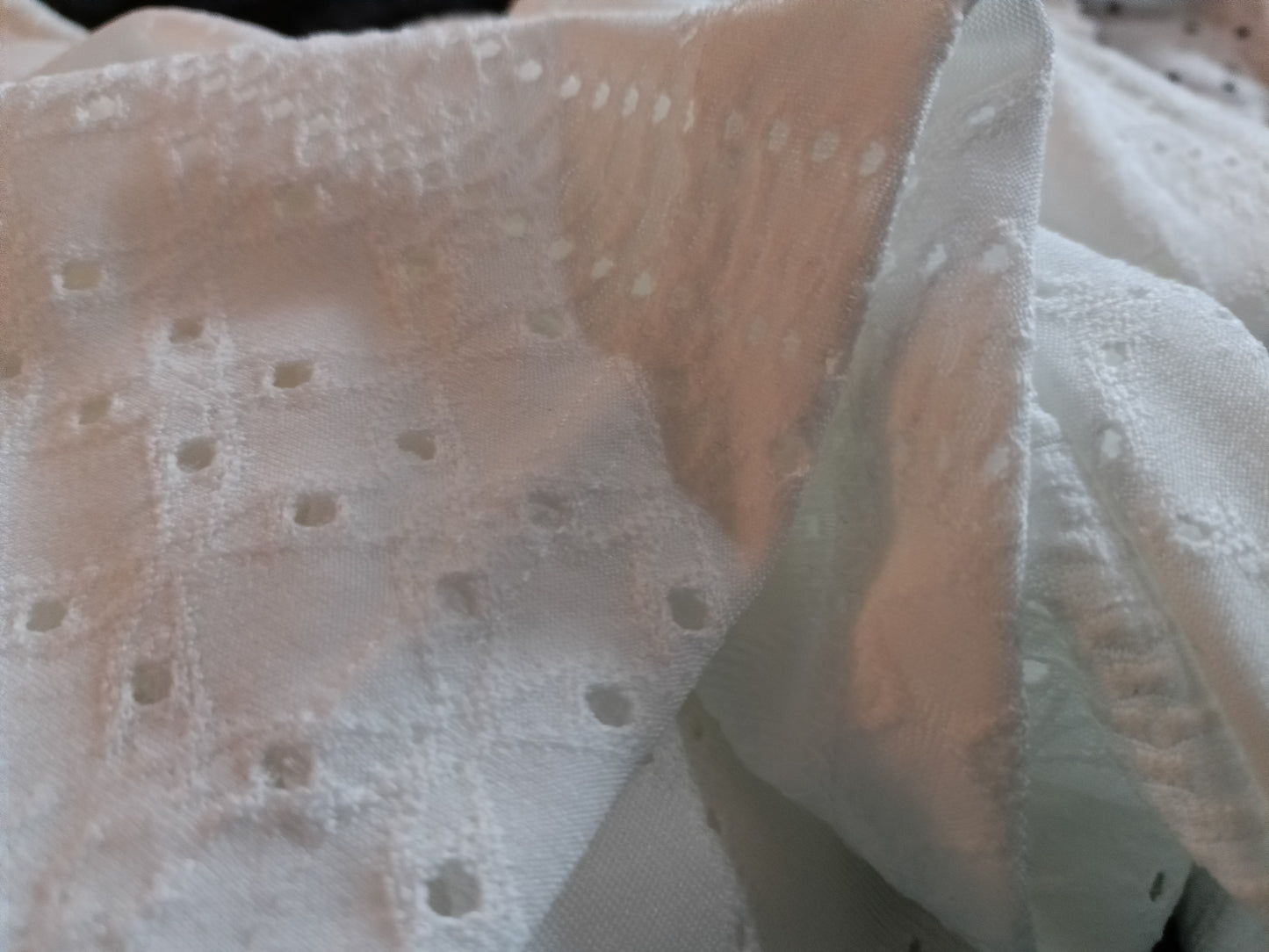 Eyelet Embroidery Vest Top with Lace Straps and Button Detail