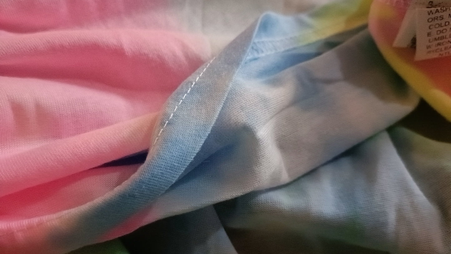 Pastel Tie Dye T-Shirt with Front Knot Detail